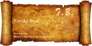 Tordy Bod névjegykártya